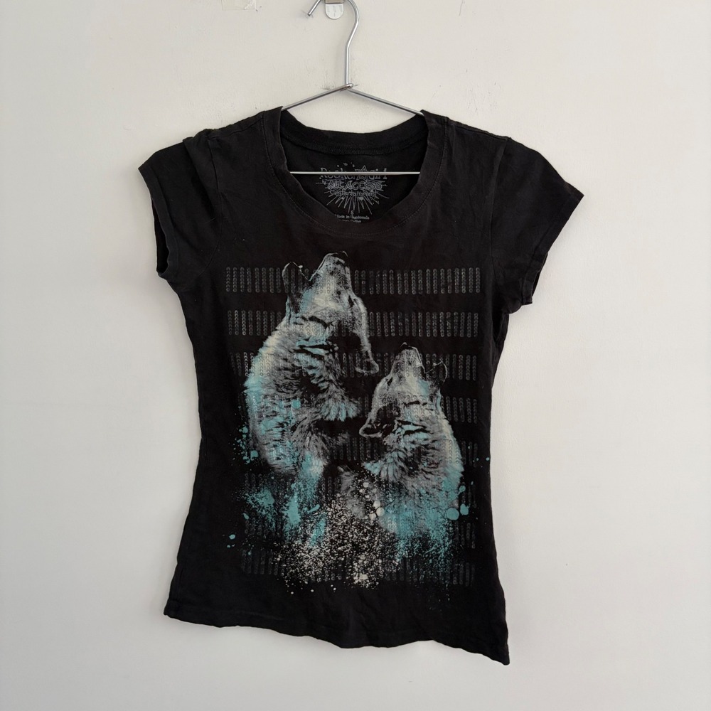 Rock & Roll by All Access Entertainment Wolf Graphic T Shirt Black Small